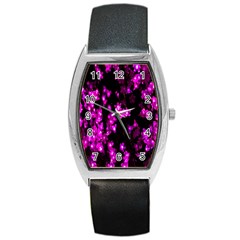 Abstract Background Purple Bright Barrel Style Metal Watch by Sapixe