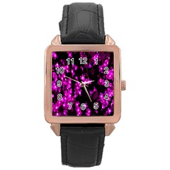 Abstract Background Purple Bright Rose Gold Leather Watch  by Sapixe