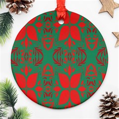 Christmas Background Round Ornament (two Sides) by Sapixe