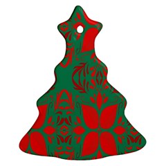 Christmas Background Christmas Tree Ornament (two Sides)