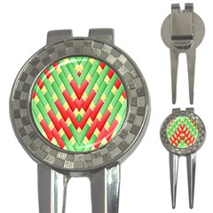 Christmas Geometric 3d Design 3-in-1 Golf Divots by Sapixe