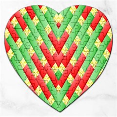 Christmas Geometric 3d Design Jigsaw Puzzle (heart) by Sapixe