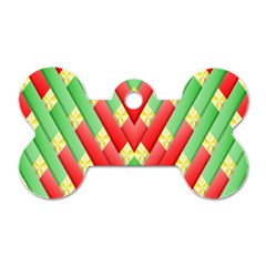 Christmas Geometric 3d Design Dog Tag Bone (two Sides) by Sapixe