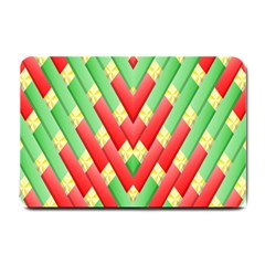 Christmas Geometric 3d Design Small Doormat  by Sapixe