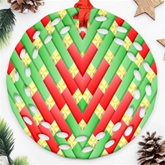 Christmas Geometric 3d Design Ornament (round Filigree) by Sapixe