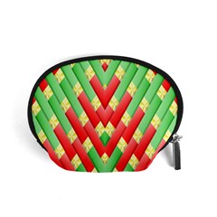 Christmas Geometric 3d Design Accessory Pouches (small)  by Sapixe