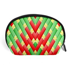 Christmas Geometric 3d Design Accessory Pouches (large)  by Sapixe