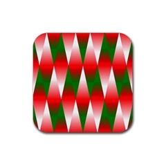 Christmas Geometric Background Rubber Coaster (square)  by Sapixe