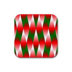 Christmas Geometric Background Rubber Square Coaster (4 Pack)  by Sapixe