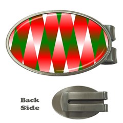 Christmas Geometric Background Money Clips (oval)  by Sapixe