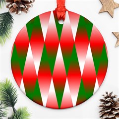 Christmas Geometric Background Round Ornament (two Sides) by Sapixe