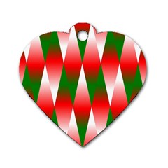 Christmas Geometric Background Dog Tag Heart (one Side) by Sapixe