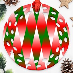 Christmas Geometric Background Round Filigree Ornament (two Sides) by Sapixe