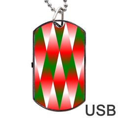 Christmas Geometric Background Dog Tag Usb Flash (two Sides) by Sapixe