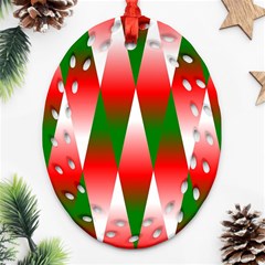 Christmas Geometric Background Ornament (oval Filigree) by Sapixe