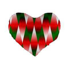 Christmas Geometric Background Standard 16  Premium Heart Shape Cushions by Sapixe