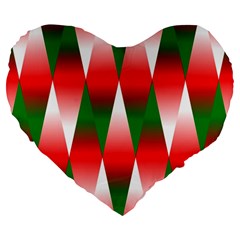 Christmas Geometric Background Large 19  Premium Heart Shape Cushions by Sapixe