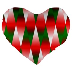 Christmas Geometric Background Large 19  Premium Flano Heart Shape Cushions by Sapixe