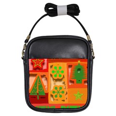 Christmas Design Seamless Pattern Girls Sling Bags by Sapixe