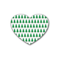 Christmas Background Christmas Tree Heart Coaster (4 Pack) 