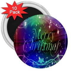 Christmas Greeting Card Frame 3  Magnets (10 Pack)  by Sapixe