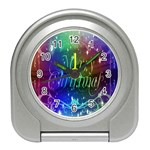 Christmas Greeting Card Frame Travel Alarm Clocks Front