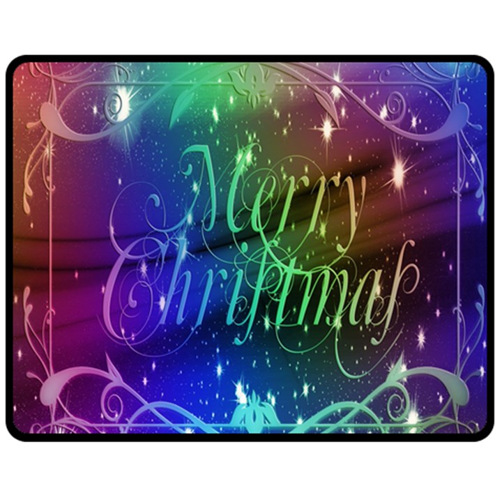 Christmas Greeting Card Frame Fleece Blanket (Medium) 