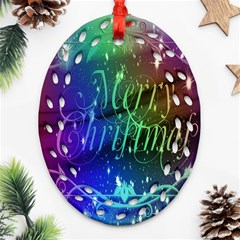 Christmas Greeting Card Frame Ornament (oval Filigree)