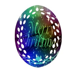 Christmas Greeting Card Frame Oval Filigree Ornament (two Sides) by Sapixe