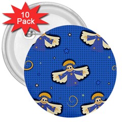 Christmas Holidays Seamless Pattern 3  Buttons (10 Pack)  by Sapixe