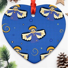 Christmas Holidays Seamless Pattern Heart Ornament (two Sides) by Sapixe