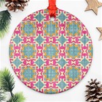 Christmas Holidays Seamless Pattern Round Ornament (Two Sides) Front