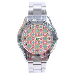 Christmas Holidays Seamless Pattern Stainless Steel Analogue Watch