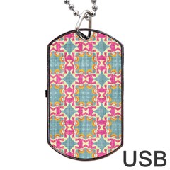 Christmas Holidays Seamless Pattern Dog Tag USB Flash (Two Sides)