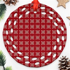 Christmas Paper Wrapping Paper Round Filigree Ornament (two Sides) by Sapixe