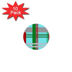 Christmas Plaid Backgrounds Plaid 1  Mini Buttons (10 Pack) 