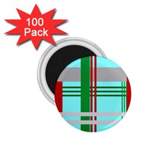 Christmas Plaid Backgrounds Plaid 1 75  Magnets (100 Pack)  by Sapixe