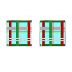 Christmas Plaid Backgrounds Plaid Cufflinks (square) by Sapixe