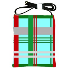 Christmas Plaid Backgrounds Plaid Shoulder Sling Bags by Sapixe