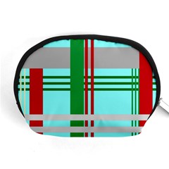 Christmas Plaid Backgrounds Plaid Accessory Pouches (medium)  by Sapixe