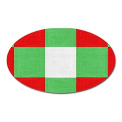 Fabric Christmas Colors Bright Oval Magnet by Sapixe