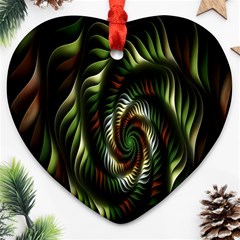 Fractal Christmas Colors Christmas Heart Ornament (two Sides) by Sapixe