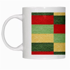 Fabric Coarse Texture Rough Red White Mugs by Sapixe