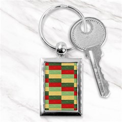 Fabric Coarse Texture Rough Red Key Chains (rectangle)  by Sapixe