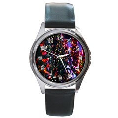 Abstract Background Celebration Round Metal Watch by Sapixe