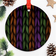 Background Weave Plait Purple Ornament (round) by Sapixe