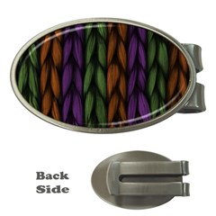 Background Weave Plait Purple Money Clips (oval)  by Sapixe