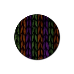 Background Weave Plait Purple Rubber Round Coaster (4 Pack)  by Sapixe