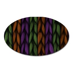 Background Weave Plait Purple Oval Magnet by Sapixe