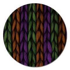 Background Weave Plait Purple Magnet 5  (round) by Sapixe